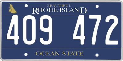 RI license plate 409472