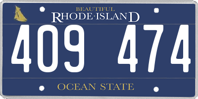 RI license plate 409474