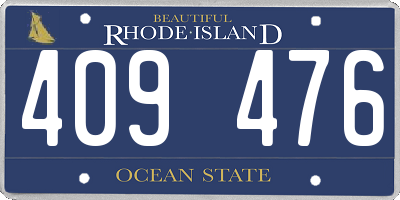 RI license plate 409476