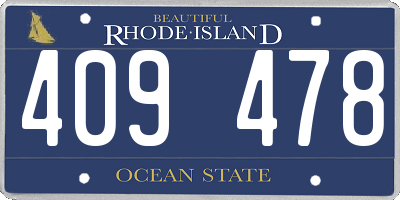 RI license plate 409478