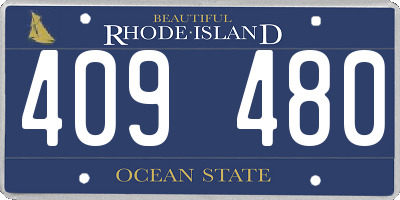 RI license plate 409480