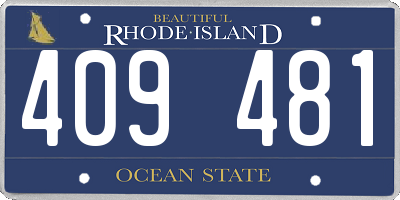 RI license plate 409481
