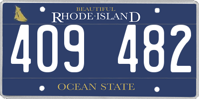 RI license plate 409482