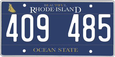 RI license plate 409485