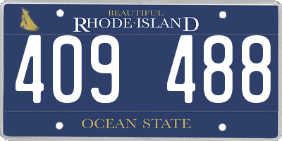 RI license plate 409488