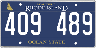 RI license plate 409489