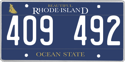 RI license plate 409492