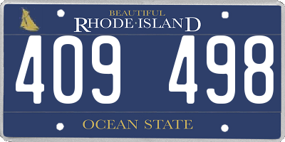 RI license plate 409498