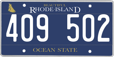 RI license plate 409502