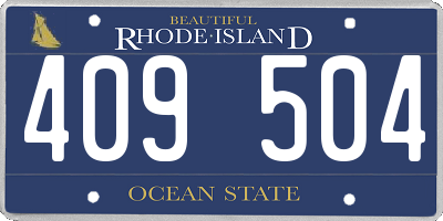 RI license plate 409504