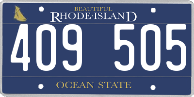 RI license plate 409505