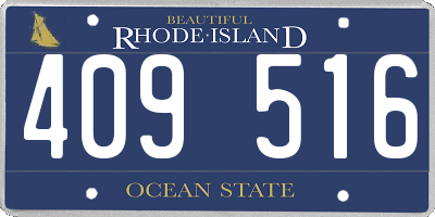 RI license plate 409516