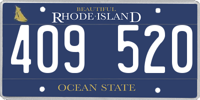 RI license plate 409520