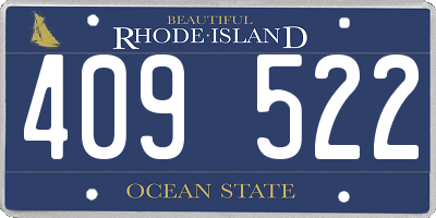RI license plate 409522