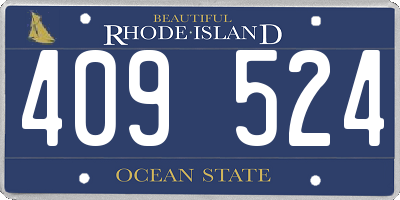 RI license plate 409524