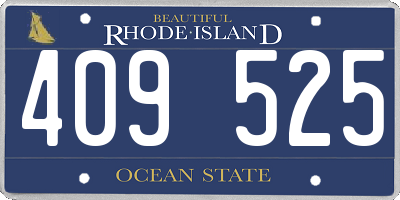 RI license plate 409525