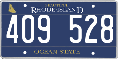 RI license plate 409528