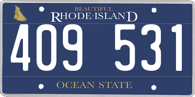 RI license plate 409531
