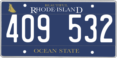 RI license plate 409532