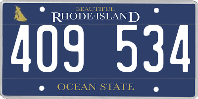 RI license plate 409534