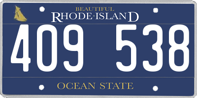 RI license plate 409538