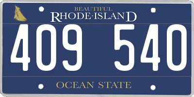 RI license plate 409540