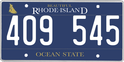 RI license plate 409545