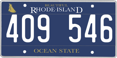 RI license plate 409546