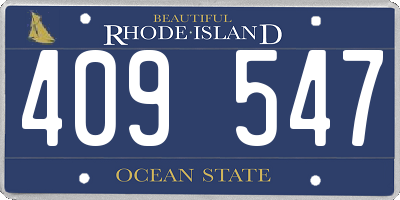 RI license plate 409547