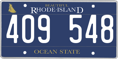 RI license plate 409548