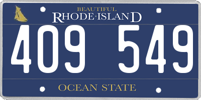 RI license plate 409549