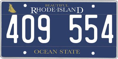 RI license plate 409554