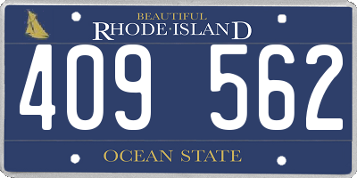 RI license plate 409562