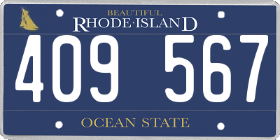 RI license plate 409567