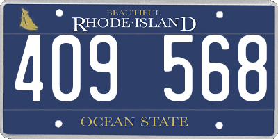 RI license plate 409568