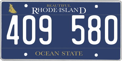 RI license plate 409580