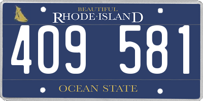 RI license plate 409581