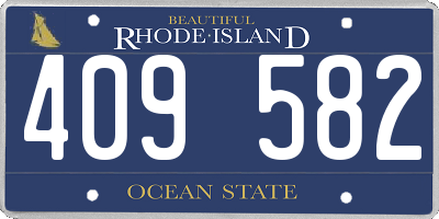 RI license plate 409582