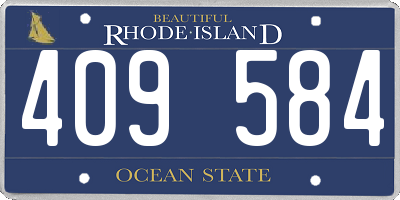 RI license plate 409584