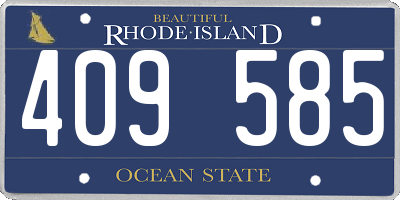 RI license plate 409585