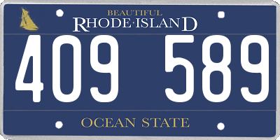 RI license plate 409589