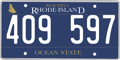 RI license plate 409597