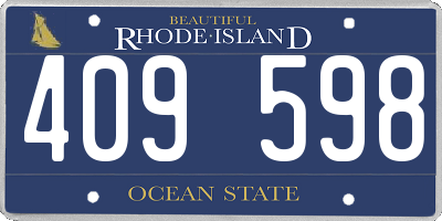 RI license plate 409598