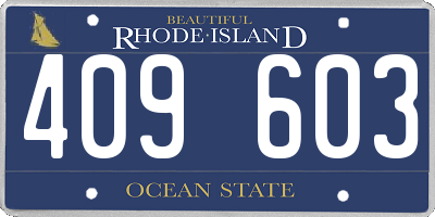 RI license plate 409603
