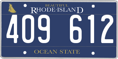 RI license plate 409612