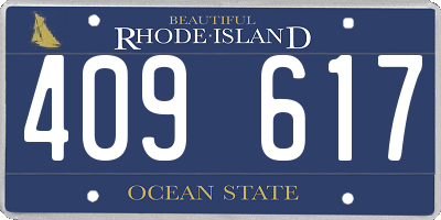 RI license plate 409617