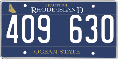 RI license plate 409630
