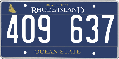 RI license plate 409637