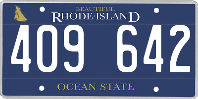 RI license plate 409642