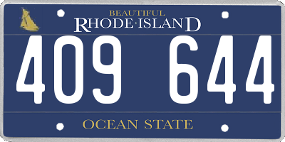 RI license plate 409644